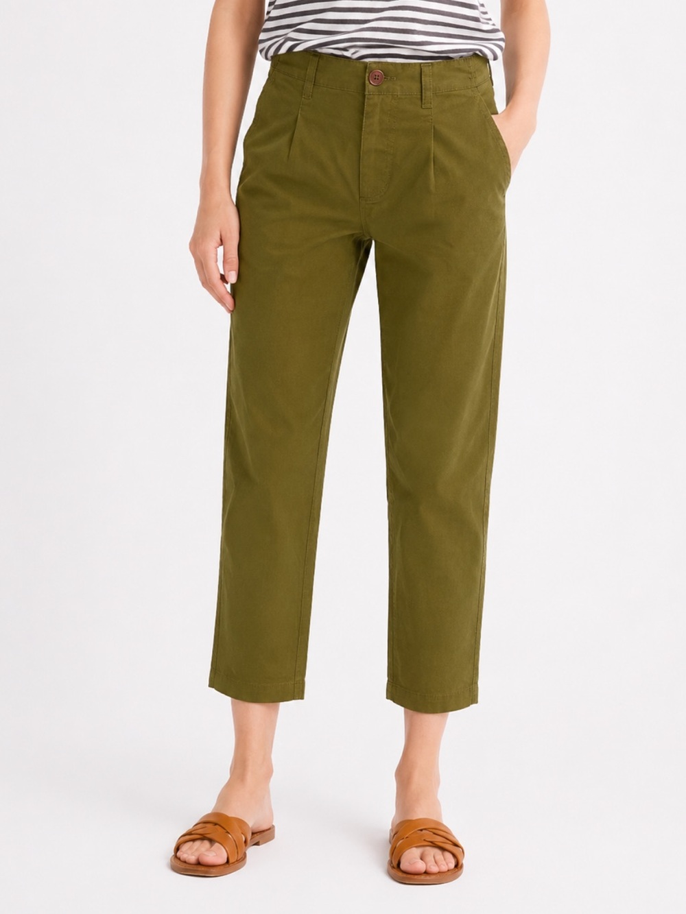 Alex Mill - Women’s Boy Pleated Pants - Chino - Deep Olive - Size 8 - NWT